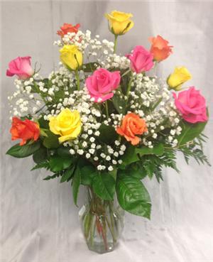 Mixed Color Dozen Roses – HUMMEL'S FLOWERS INC, Anchorage AK